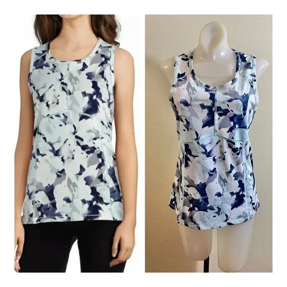 Natori N Size S Power Petals Tank Top Workout Lounge Mint Color